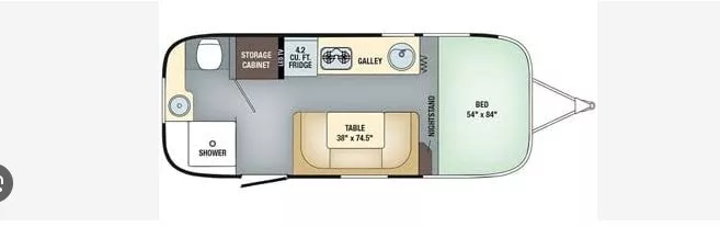 21' 2018 Airstream Sport 22FB Floorplan