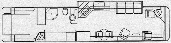 40' 1997 Monaco Beaver Marquis TOURMALINE 425hp Caterpillar w/Slide Floorplan