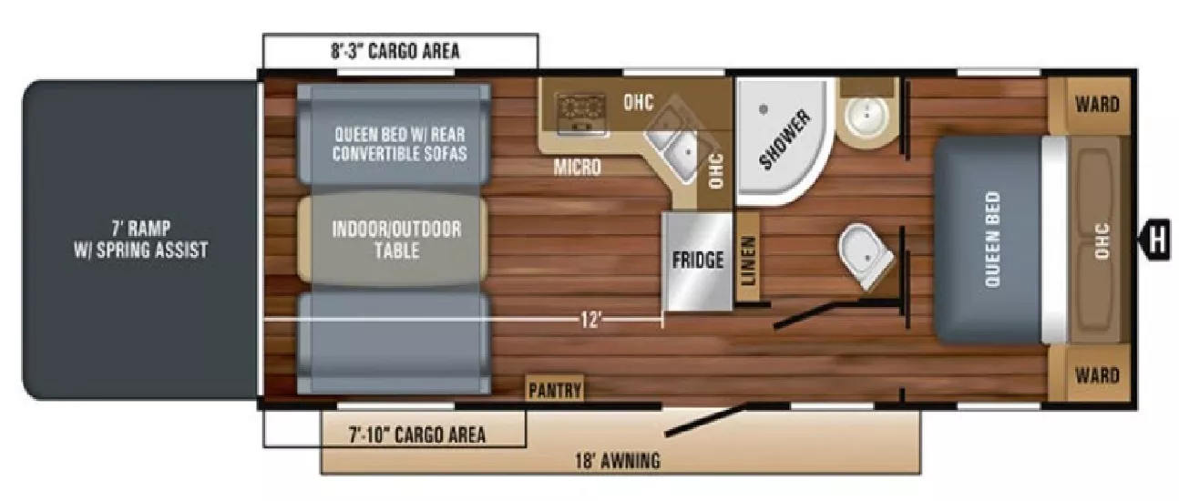 31' 2018 Jayco Octa Super Lite 273 w/Generator  - Toy Hauler Floorplan