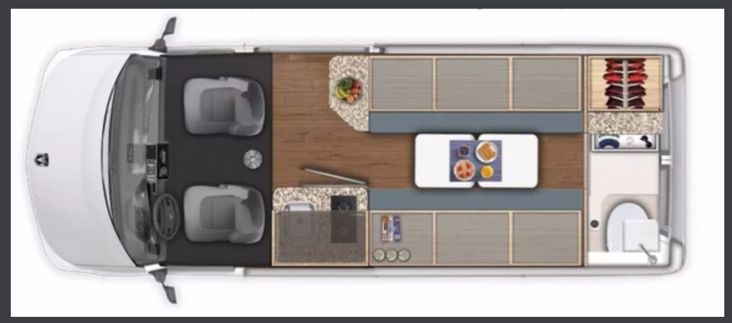 19' 2018 Hymer Sunlight VAN TWO Floorplan