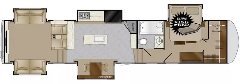 41' 2019 Heartland Landmark 365 PHOENIX w/5 Slides & Generator  - Bunk House Floorplan