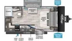 22' 2022 Grand Design Imagine 17MKE w/Slide Floorplan