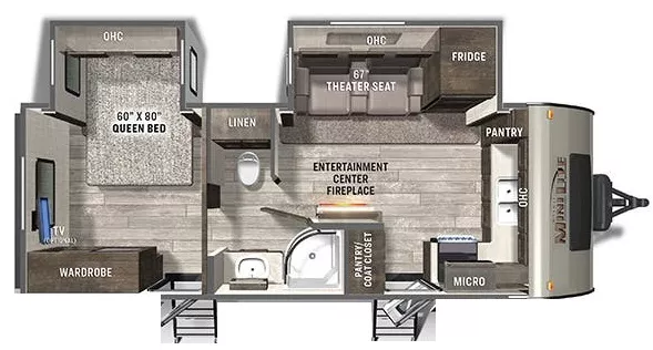 25' 2022 Forest River Rockwood Mini Lite 2516S w/2 Slides Floorplan