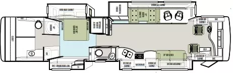 44' 2012 Tiffin Allegro Bus 43QGP 450hp Cummins w/4 Slides Floorplan