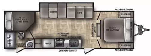 31' 2023 Shasta I5 26DB w/Slide - Bunk House Floorplan