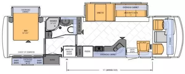 35' 2012 Newmar Canyon Star 3511 w/3 Slides Floorplan