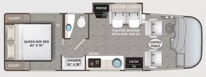 27' 2024 Thor Axis 26.1 w/Slide Floorplan