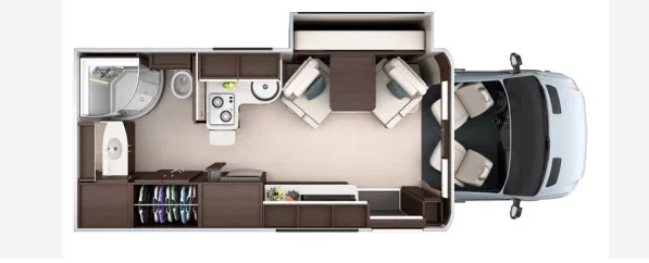 25' 2017 Leisure Travel Unity U24MB w/Slide Floorplan