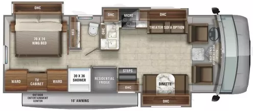 33' 2021 Jayco Precept 31UL w/3 Slides Floorplan