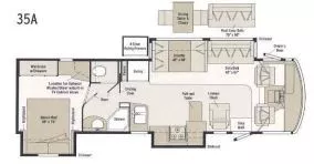 35' 2006 Winnebago Voyage 35A w/3 Slides Floorplan