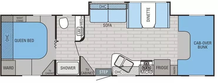 32' 2016 Jayco Greyhawk 31FK w/Slide Floorplan