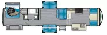 42' 2021 Heartland Landmark 365 TUCSON w/5 Slides Floorplan
