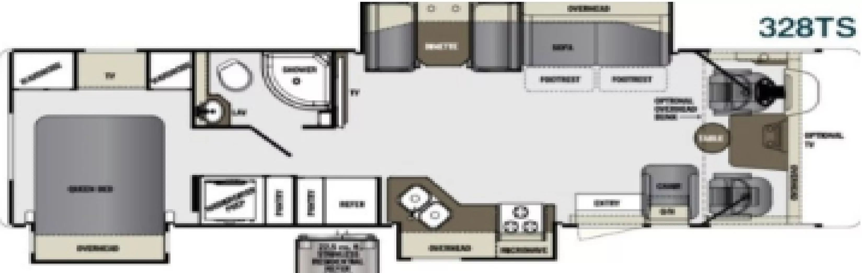 34' 2014 Forest River Georgetown 328TS w/3 Slides Floorplan