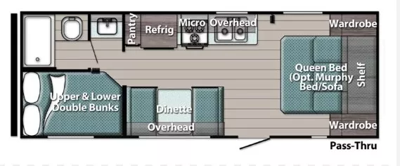 26' 2023 Gulf Stream Kingsport 248BH Floorplan