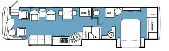 40' 2001 Monaco Dynasty REGENT 350hp Cummins w/2 Slides Floorplan