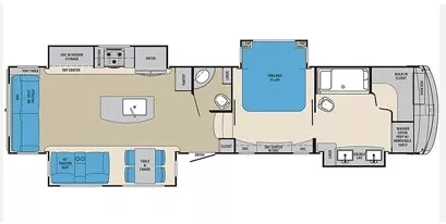 43' 2022 Forest River Palomino Columbus C 383FBC w/4 Slides Floorplan