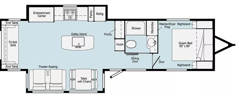 36' 2021 Winnebago Voyage 3235RL w/2 Slides Floorplan