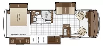 28' 2017 Newmar Bay Star Sport 2812 w/3 Slides Floorplan