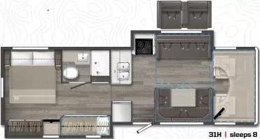 33' 2023 Winnebago Minnie Winnie 31H w/2 Slides - Bunk House Floorplan