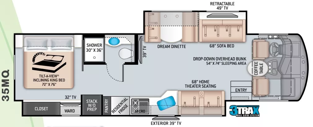 38' 2022 Thor Challenger 35MQ w/2 Slides - Bunk House Floorplan