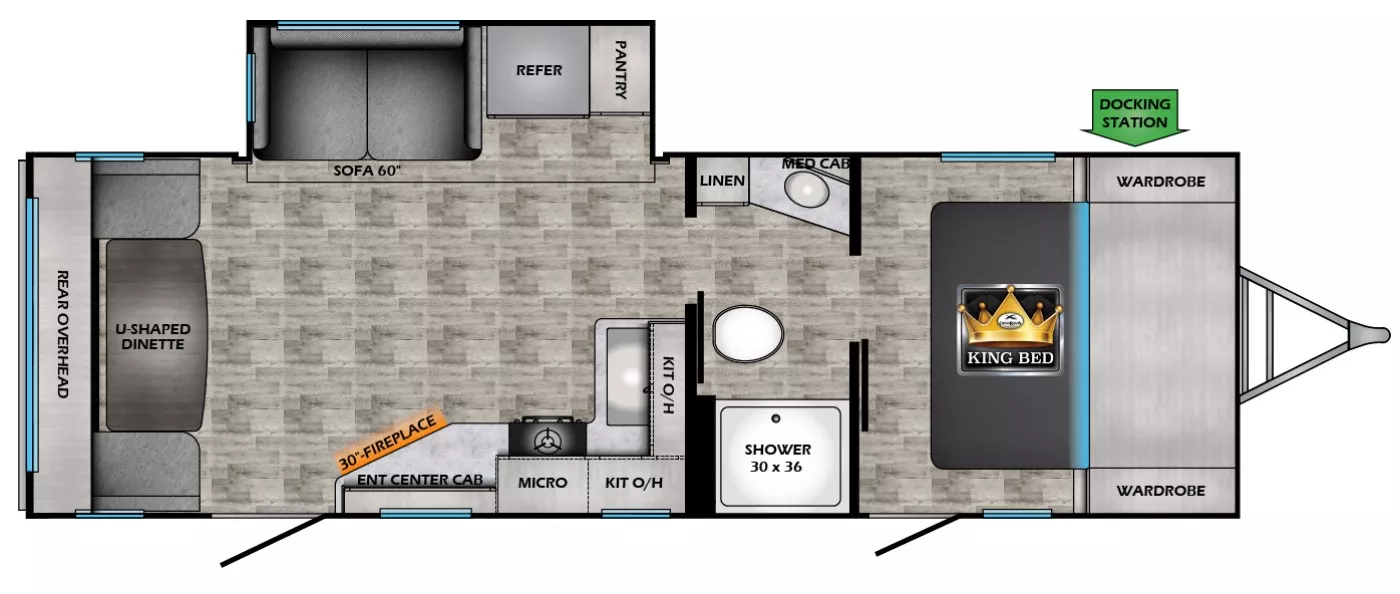 30' 2023 Crossroads Sunset Trail Super Lite 258RD w/Slide Floorplan