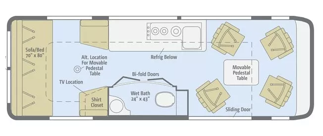 24' 2017 Winnebago Era 170X Floorplan