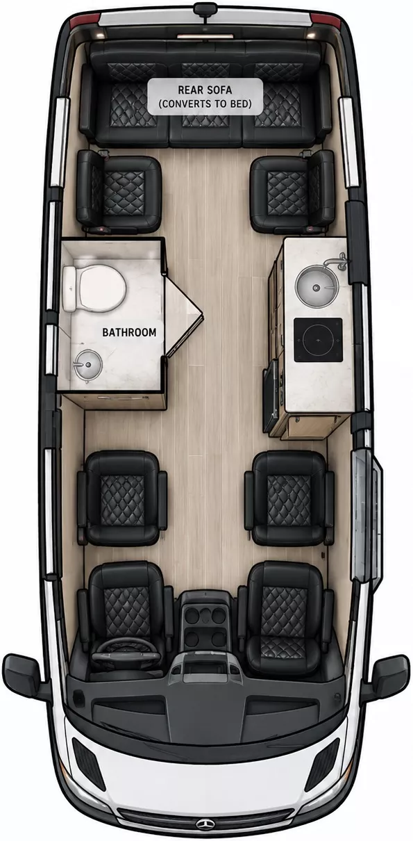 24' 2015 Midwest Automotive Design Weekender 3500 Sprinter SPRINTER Floorplan