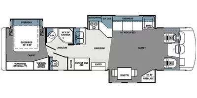 37' 2014 Forest River Georgetown Xl 378TS w/3 Slides Floorplan