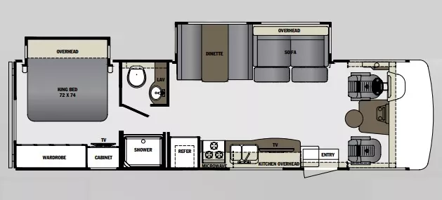 32' 2017 Forest River Georgetown Gt3 30X w/2 Slides Floorplan
