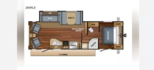 31' 2022 Jayco Jay Flight 265RLS w/Slide Floorplan
