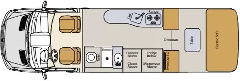 22' 2014 Pleasure-Way Pleaure-Way PLATEAU TS Floorplan