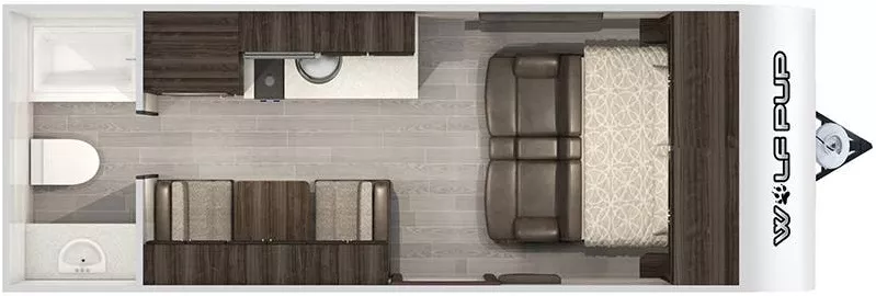 21' 2020 Forest River Cherokee Wolf Pup 16FQ Floorplan