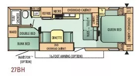 29' 2009 Jayco Jay Flight G2 27BH - Bunk House Floorplan