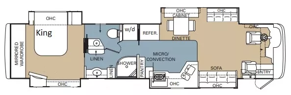 42' 2005 Beaver Patriot Thunder VICKSBURG 525hp Caterpillar w/4 Slides Floorplan