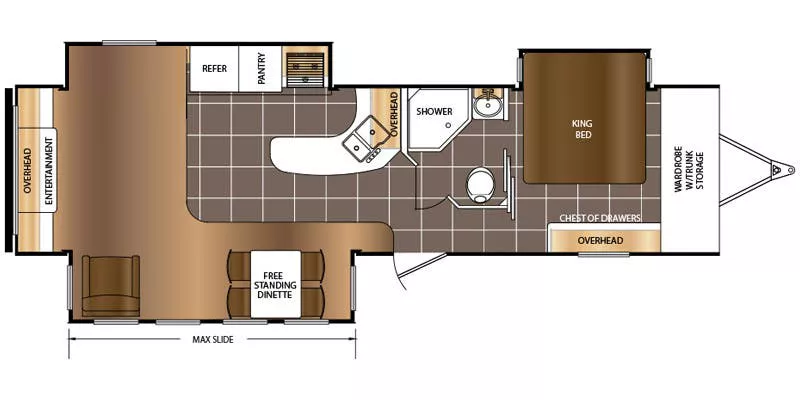37' 2016 Forest River Lacrosse 327RES w/3 Slides Floorplan