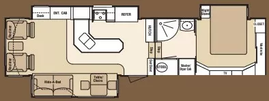 38' 2007 K-Z Escalade 36SKB w/3 Slides Floorplan