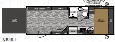 24' 2020 Forest River No Boundaries 19.1 - Toy Hauler Floorplan