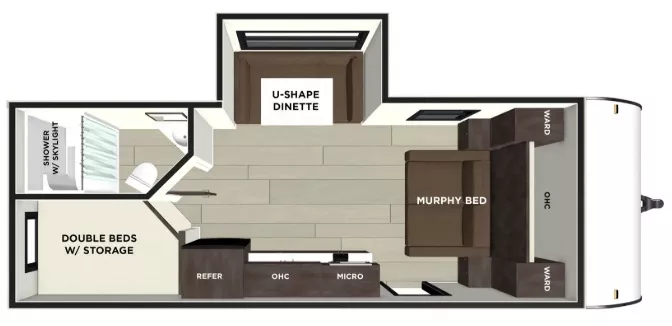 22' 2021 Forest River Wildwood Fsx Platinum 178BHSKX w/Slide - Bunk House Floorplan