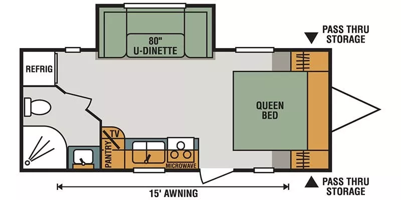 24' 2017 Kz Sportsmen Le 201RBLE w/Slide Floorplan