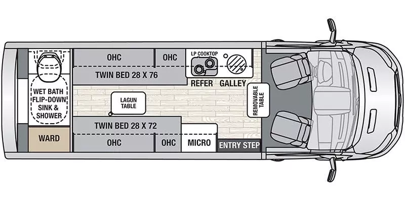 22' 2023 Forest River Beyond Series 22RB AWD Floorplan