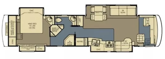 42' 2007 Newmar Dutch Star 4320 400hp Cummins w/4 Slides Floorplan