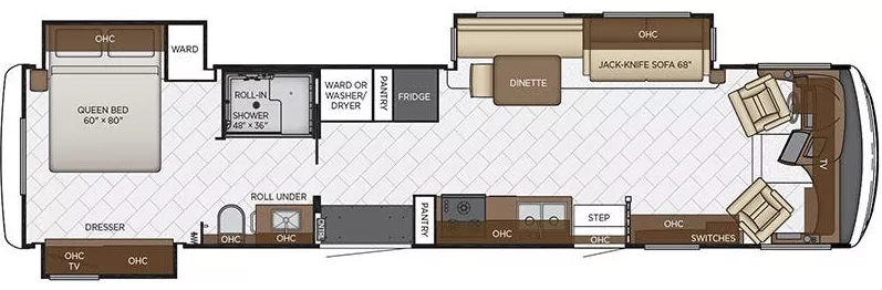 39' 2020 Newmar Canyon Star Handicap Accessible 3911 w/3 Slides Floorplan