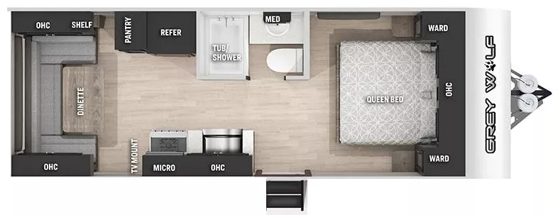 25' 2022 Forest River Cherokee Grey Wolf 20R Floorplan