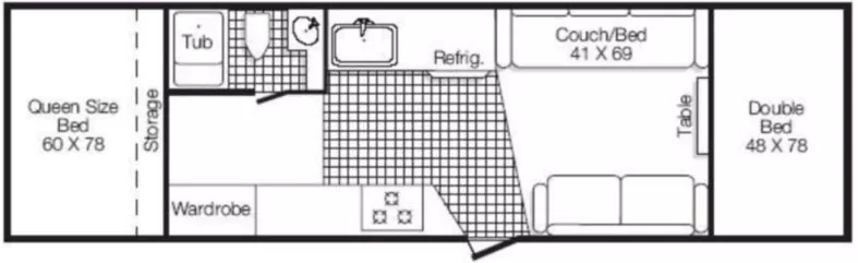30' 2008 Trailmanor 3023 Floorplan