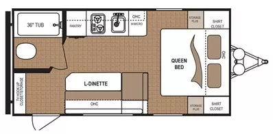 22' 2017 Keystone Aspen Trail 1600RB Floorplan