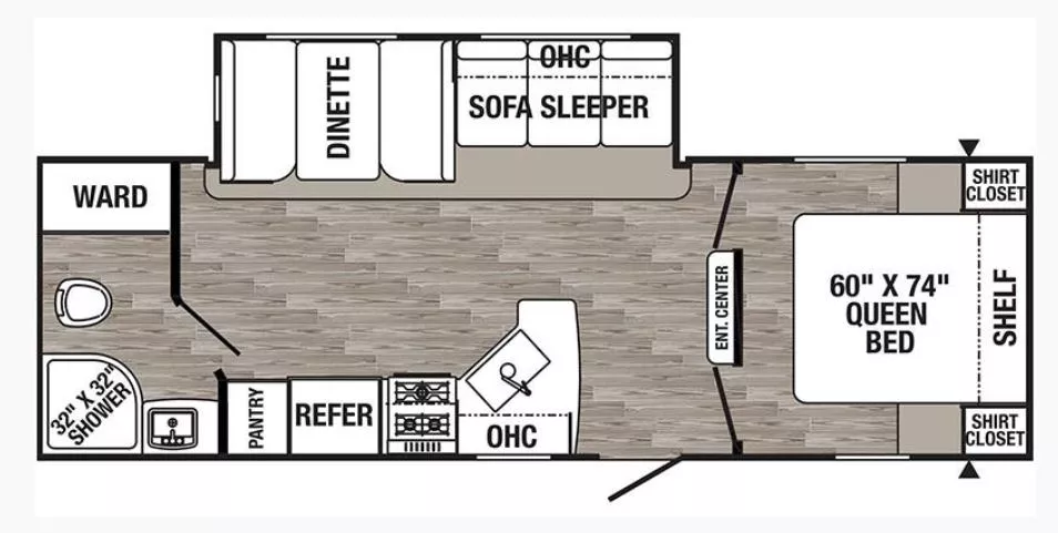 29' 2020 Forest River Palomino Puma Xle Series 25RBSC w/Slide Floorplan