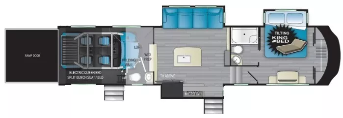40' 2021 Heartland Cyclone 3413 w/3 Slides & Generator  - Toy Hauler - Bunk House Floorplan