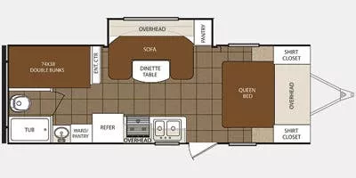 26' 2014 Primetime Tracer Air 240AIR w/Slide - Bunk House Floorplan