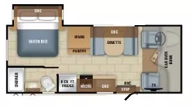 24' 2018 Jayco Redhawk 22J w/Slide Floorplan