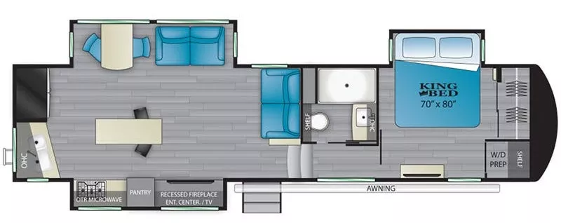 38' 2021 Heartland Bighorn 3120RK w/3 Slides Floorplan